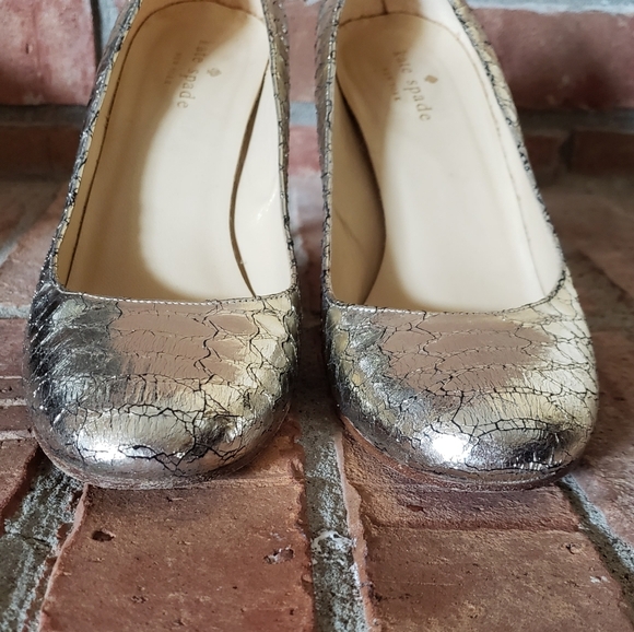 Kate Spade Silver Metallic Python Karolina Heels - Picture 7 of 9